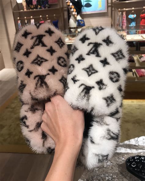 lv mink slippers|louis vuitton slippers fur.